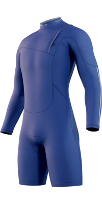 2024 Mystic Mens The One Long Arm 3/2mm Zip Free Shorty Wetsuit 35000.240126 - Blue